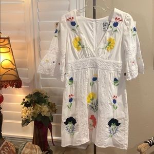 Va Va floral embroidery midi dress